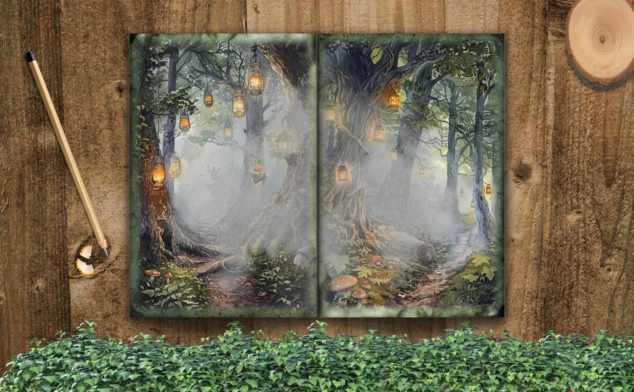 Enchanted Forest Path Junk Journal Pages- Fairytale Fantasy- Distressed ...