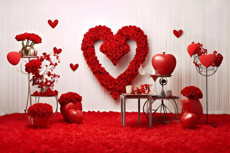 100 Valentine's Day Backdrop Bundle, Overlays, Photography