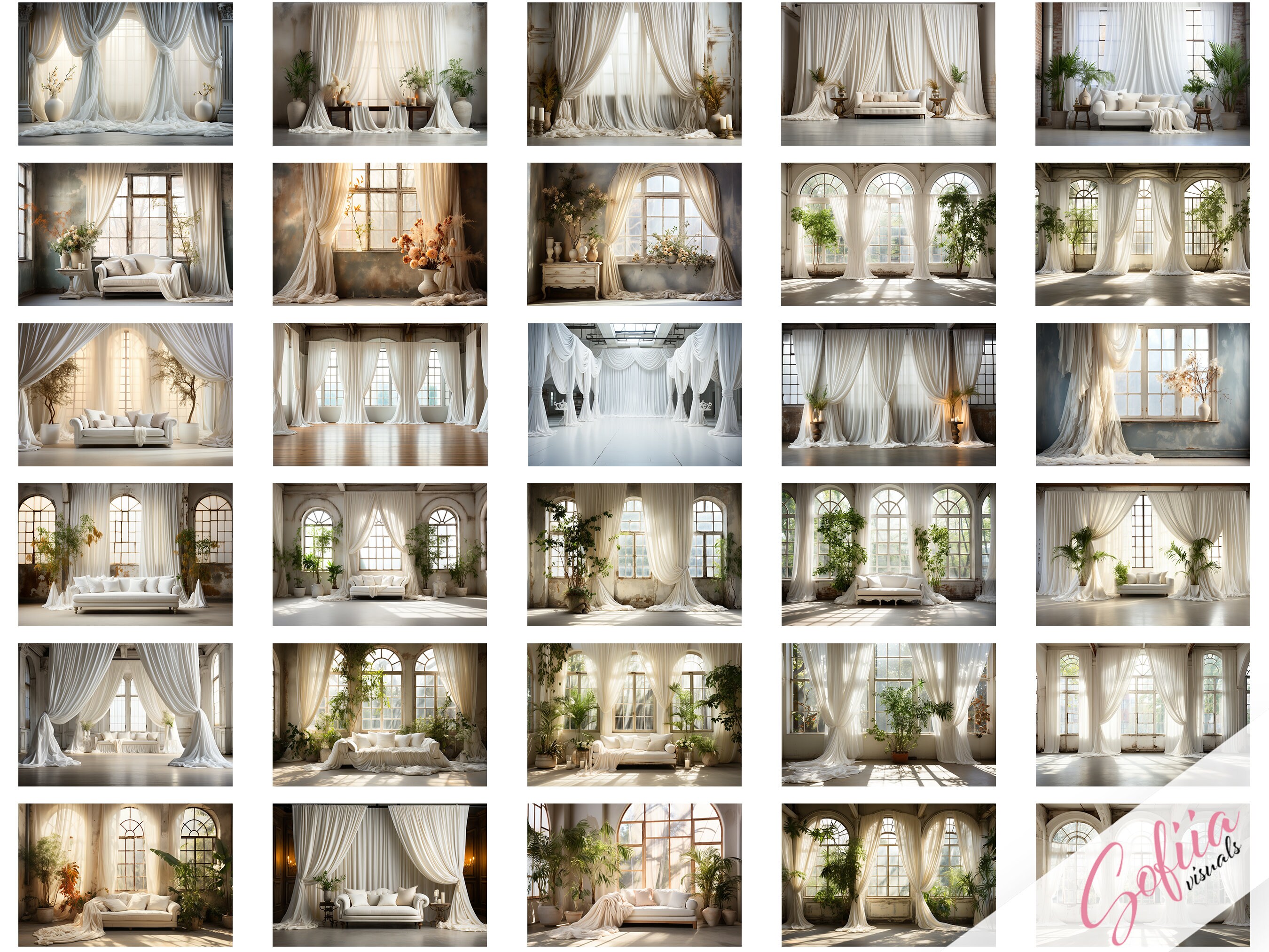 100 Bright Elegant Backdrop Bundle, Photoshop Overlays, Photography ...