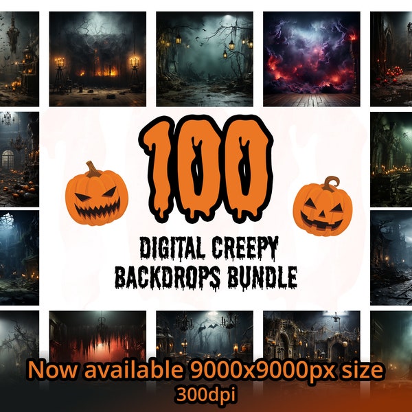 100 pieces creepy backdrop bundle, Photoshop overlays, Photography backdrop, Digital download, Photo editing, Creepy, Halloween, Backgrounds