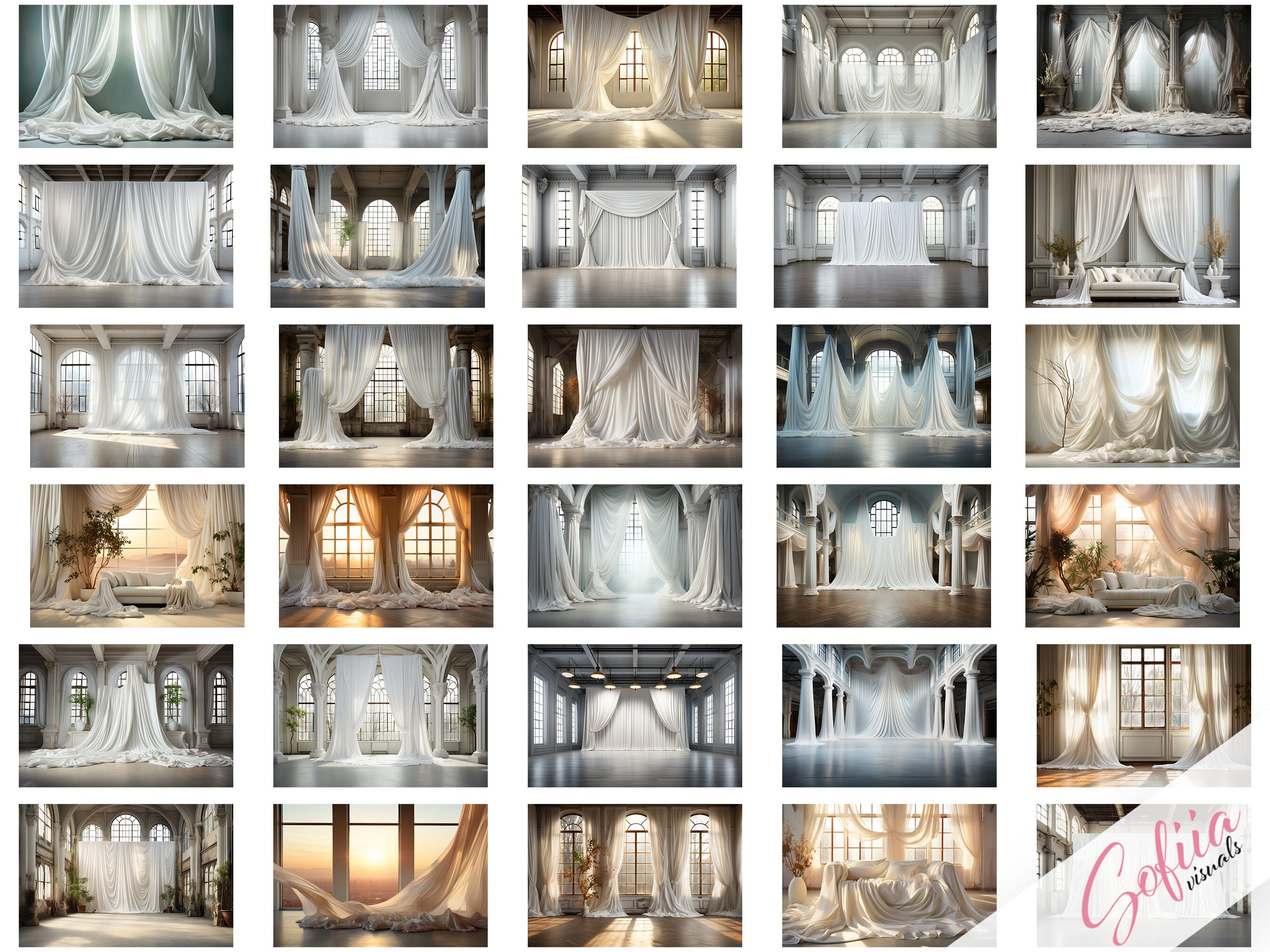 100 Bright Elegant Backdrop Bundle, Photoshop Overlays, Photography ...