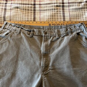Carhartt Men’s Pants 42x32 Gray Dungaree Fit Duck Canvas Utility Work Pant image 8
