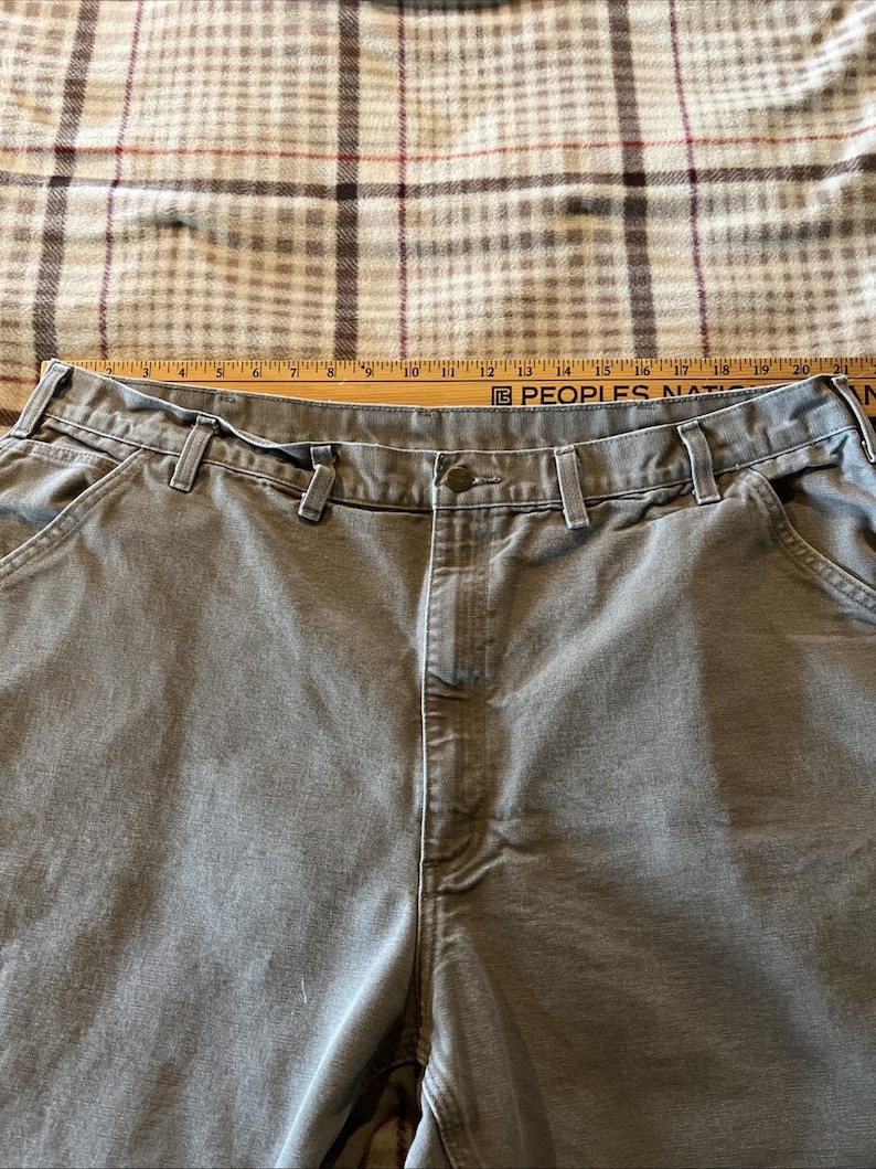 Carhartt Men’s Pants 42x32 Gray Dungaree Fit Duck Canvas Utility Work Pant image 8