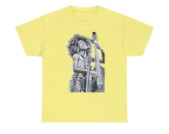 Esperanza Spalding Graphic Print Jazz Black & White Unisex Heavy Cotton T-Shirt