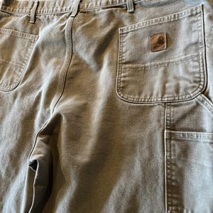 Carhartt Men’s Pants 42x32 Gray Dungaree Fit Duck Canvas Utility Work Pant image 11