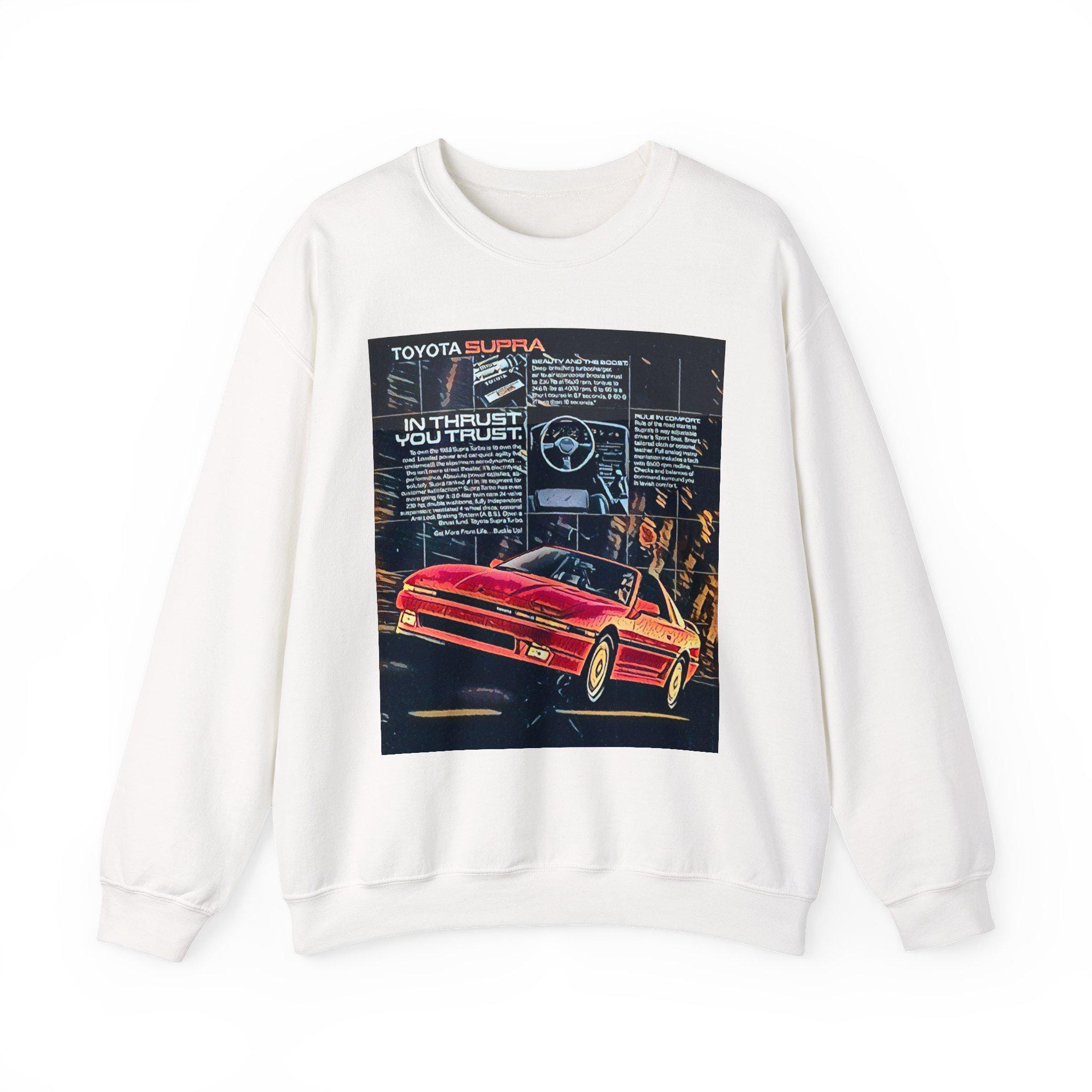Toyota Supra Sweatshirt Retro Car Art Graphic Print Long Sleeve Pullover