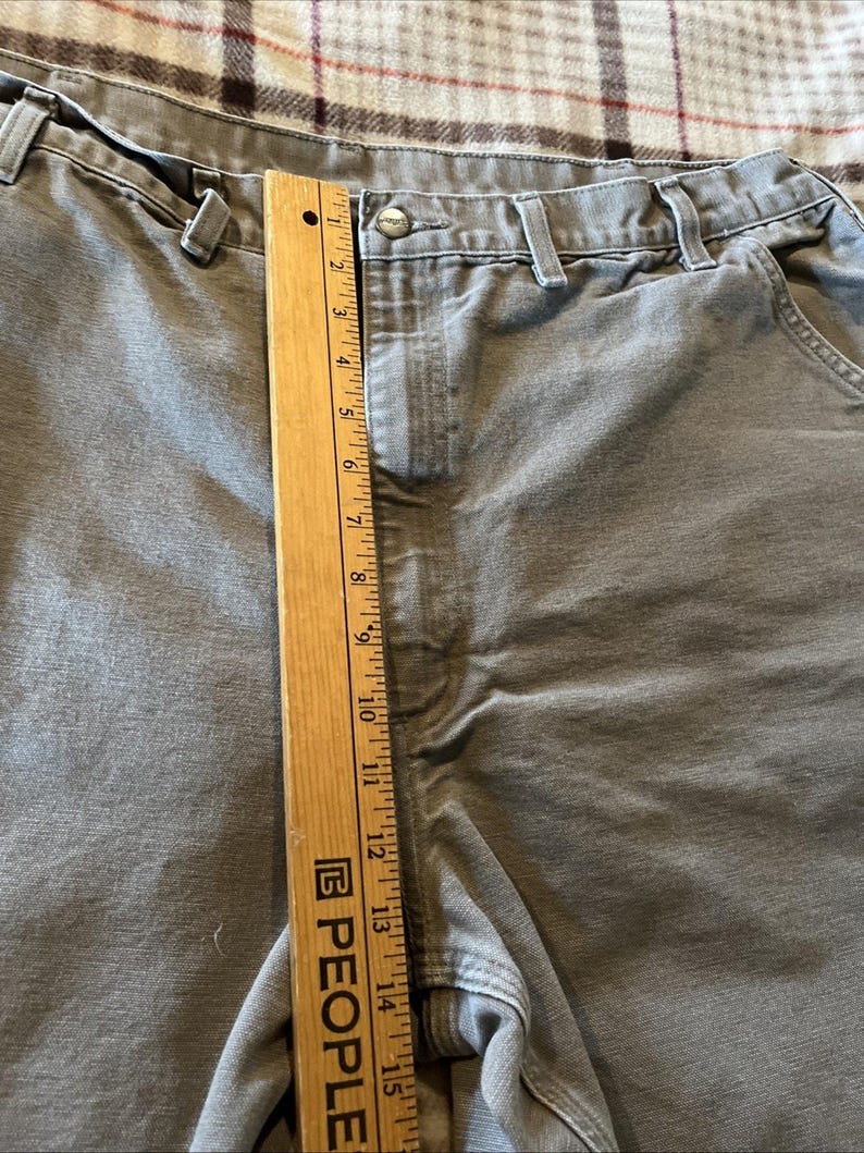 Carhartt Men’s Pants 42x32 Gray Dungaree Fit Duck Canvas Utility Work Pant image 6