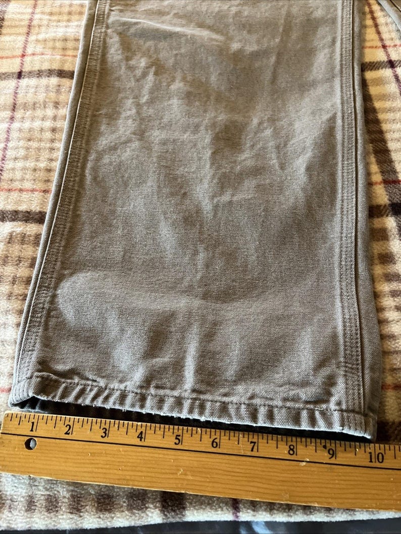 Carhartt Men’s Pants 42x32 Gray Dungaree Fit Duck Canvas Utility Work Pant image 3