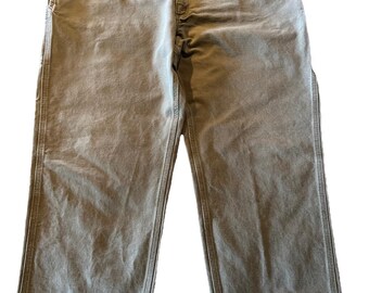 Carhartt Men’s Pants 42x32 Gray Dungaree Fit Duck Canvas Utility Work Pant