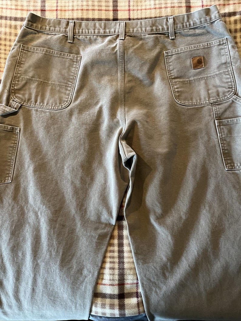 Carhartt Men’s Pants 42x32 Gray Dungaree Fit Duck Canvas Utility Work Pant image 10