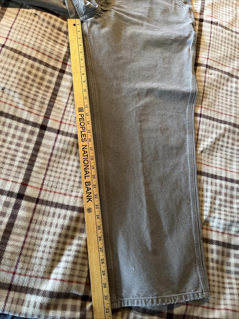 Carhartt Men’s Pants 42x32 Gray Dungaree Fit Duck Canvas Utility Work Pant image 4