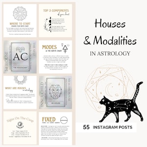 ASTROLOGÍA Casas y Modalidades Plantillas Espirituales de Instagram Carta Natal para Principiantes imprimible