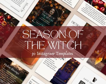 Instagram Posts For WITCHES Spiritual Editable Templates Mabon, The Season of the Witch, Rituals, Spells,  Autumn Equinox. witchy tips