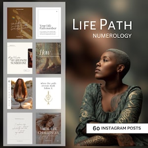LIFE PATH NUMEROLOGY Spiritual Instagram Templates Birthday meanings post made for Mystics
