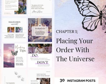 MANIFESTING SPIRITUAL Instagram templates posts made for Mystics - placing your order to the universe, quotes, affirmation and more.