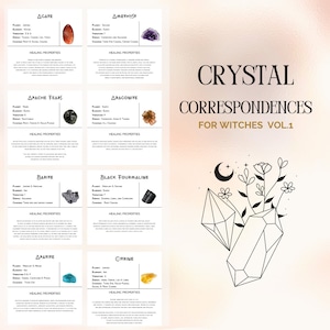 CRYSTAL Correspondences Printable und Canva bearbeitbare Karten Spirituelle Instagram-Vorlagen für Mystiker- und magische Kristallläden