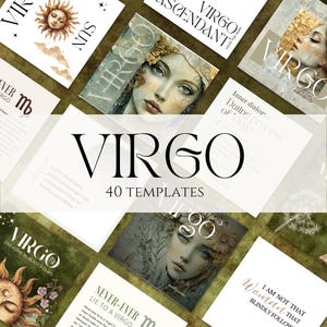 Plantillas de Instagram de astrología Todo sobre VIRGO Publicaciones espirituales y místicas editables con Canva