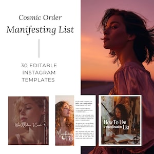 MANIFESTARE LA SPIRITUALITÀ Post di modelli Instagram creati per i mistici: inviare il tuo ordine all'universo, citazioni, affermazioni e script.