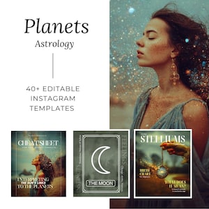 Astrologie Instagram-Vorlagen für Anfänger zur Interpretation eines Geburtshoroskops - der Sonne, des Mondes und Merkur