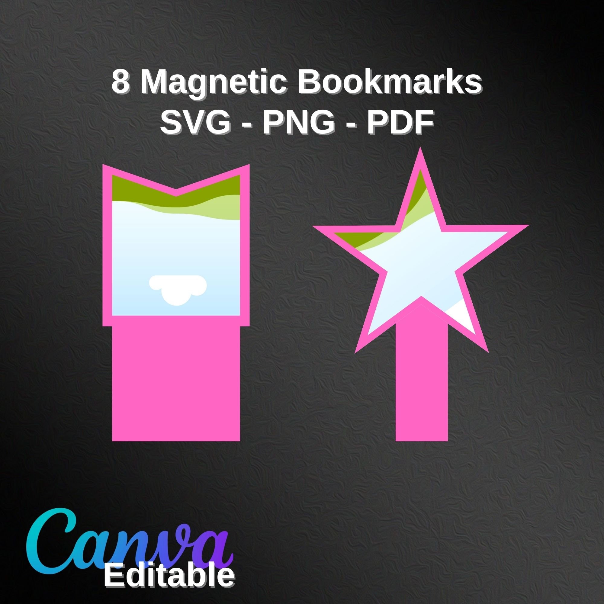 Magnetic Bookmark Template Bookmark Template SVG Canva DXF Ms Word