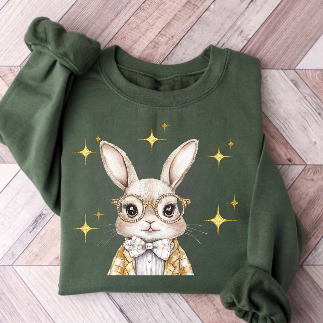 Easter Vibes Circle Bunnies Graphic Sweatshirt