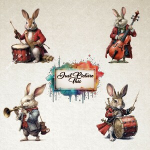 Music Clipart Musical Rabbit Clipart Bundle Bunnies Big Rabbits Dressed ...