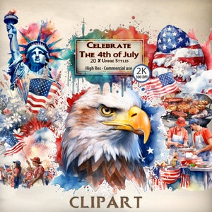 4 juillet Clipart joyeux 4 juillet célébration clipart fête de l'indépendance clipart bundle 4 juillet images clipart