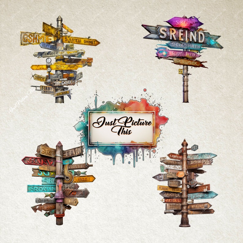 Fantasy Signs Clipart: Medieval Town Signage (PNG) - Etsy