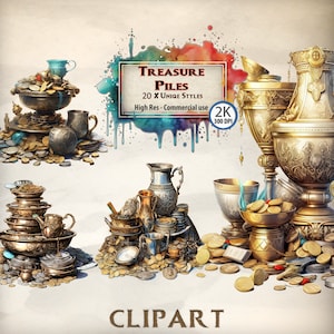 Trésor clipart pot d'or clipart pirate trésor clipart bundle trésor antique pièces clipart une chasse au trésor trésor anniversaire anniversaire