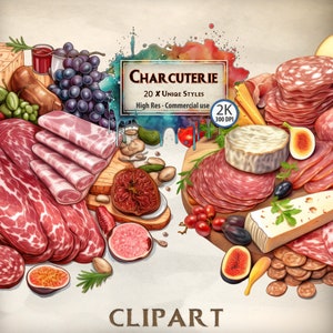 Charcutaria Clipart Tábua de carne e queijo Gráficos Travessa de Carne Gourmet Artesanal Charcutaria Ilustrações Uso Comercial PNG transparente