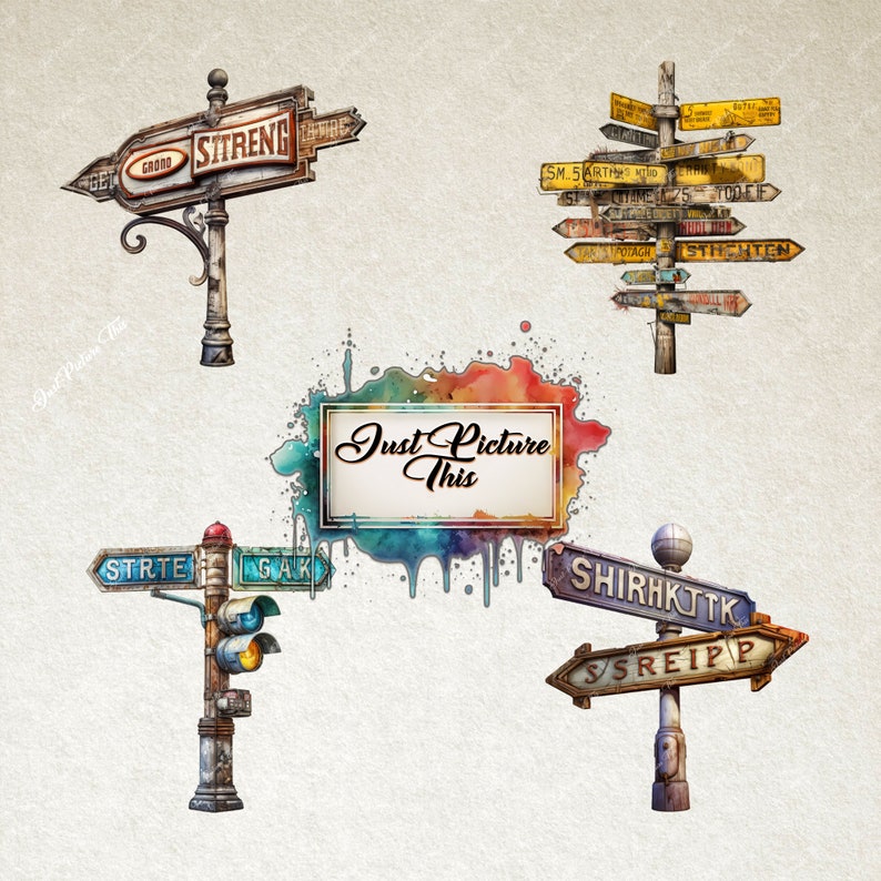 Fantasy Signs Clipart: Medieval Town Signage (PNG) - Etsy