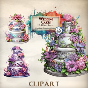 Taart Clipart Bruidstaarten Grafisch ontwerp Elementen Bloemmotieven Bloem Drie niveaus Fantasie Verjaardagstaart Sjablonen Voedsel Clipart PNG