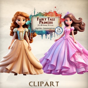 Prinzessin Clipart Märchen Kleid Prinzessin Kinder Clipart Party Themed Fantasy Königin Kinder Grafiken Magische Kleid PNG Transparent