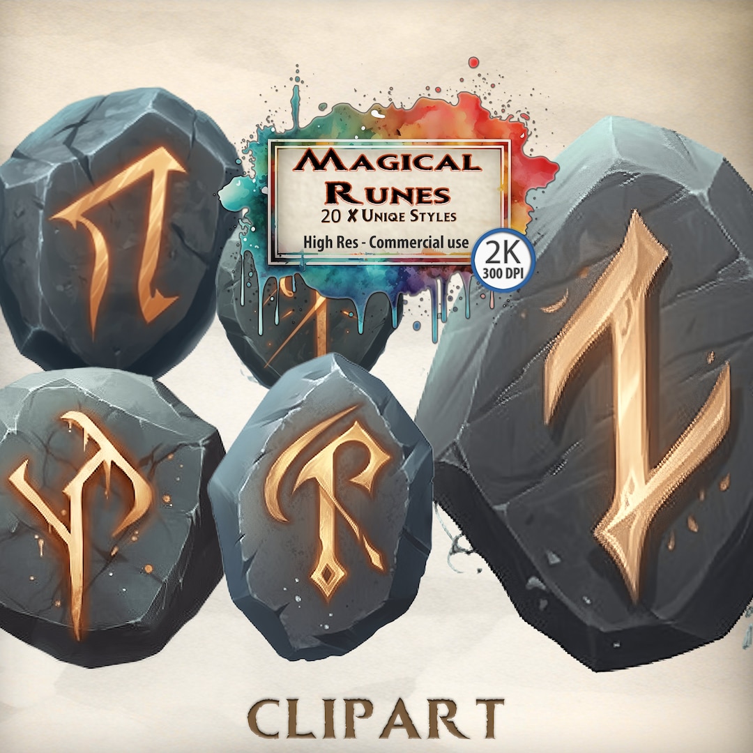 Magic Runes Clipart Viking Symbols Dwarf Rune Illustrations Nordic