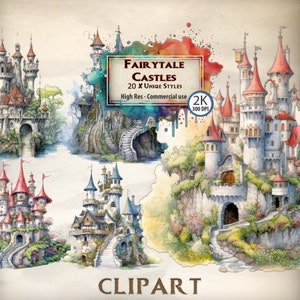 Fairytale Castle Clipart Bundle: Fantasy Medieval Nursery (Digital Download)