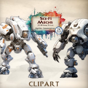 SF クリップアート 未来的な AI ロボット テーマ別イラスト 戦闘兵士 メカ グラフィックス 戦争マシン テクノロジー アンドロイド 人工ドロイド