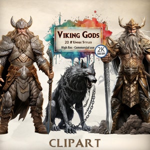 Wikinger Clipart Wikinger Götter & Göttinnen Grafiken Thor Freya Skadi Loki Odin Nordische Mythologie Baldr Fafnir Fenrir Kommerzielle Nutzung PNG Bilder