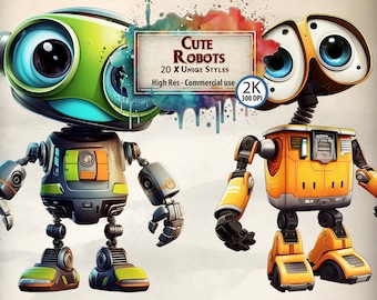 Robot Clipart Children&#39;s Cute Robot graphics Kids Android Images 3D Stylized Images For Young Children PNG Transparent Images