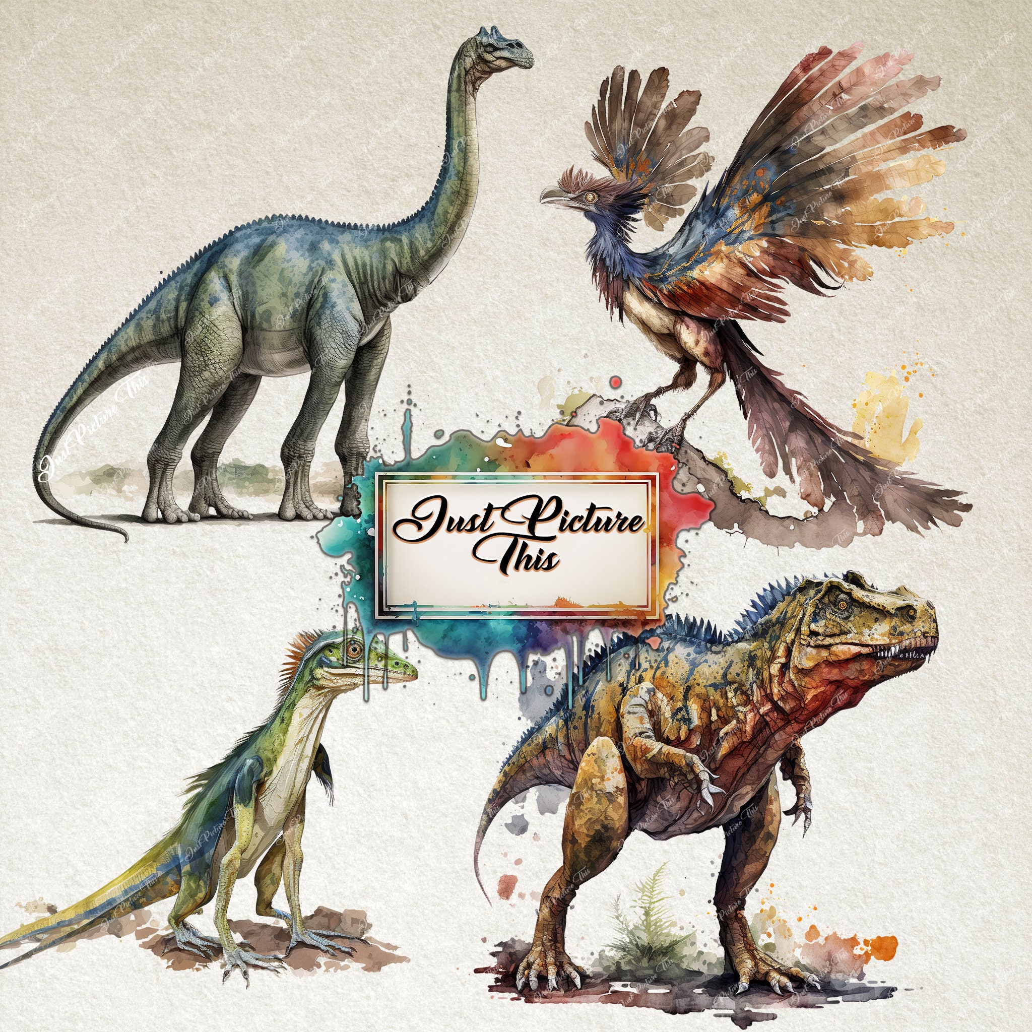 Watercolour Dinosaurs Clipart Bundle Fantasy Magical Land - Etsy UK