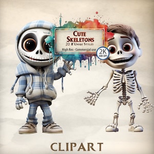 Esqueleto Clipart Lindo Halloween Fiesta infantil Gráficos Dibujos animados Estilizados Vestidos Esqueleto Niños PNG Clipart Paquete Uso comercial