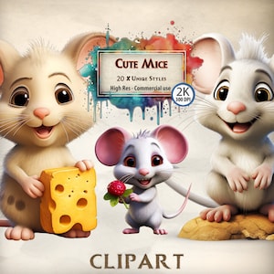 Mäuse Clipart Niedliche Kinder Mäuse Grafiken Cartoon Maus Clipart Maus mit Käse Märchen Buch Kinderreim Illustrationen PNG Dateien