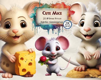 Mice Clipart Cute Children's Mice Graphics Cartoon Mouse Clipart Mouse with cheese Fairytale Book Nursery Rhyme Illustrations PNG Files