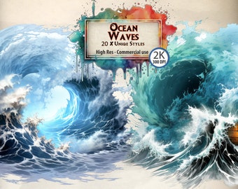 Sea Storms Clipart: Ocean Wave Illustrations (PNG)