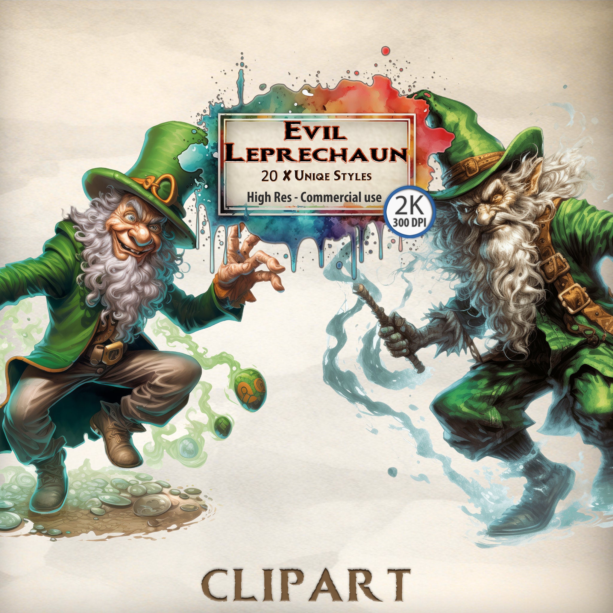 Leprechaun Clipart Evil Gnome St. Patrick's Day Fantasy Irish