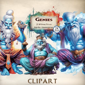 Genie Clipart Blue Jinn Fantasía Gráficos Árabe Mítico Jinni Lámpara Ilustraciones Mágico Deseo Botella PNG Novela Escritura