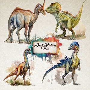 Watercolour Dinosaurs Clipart Bundle Fantasy Magical Land Stegasauraus ...