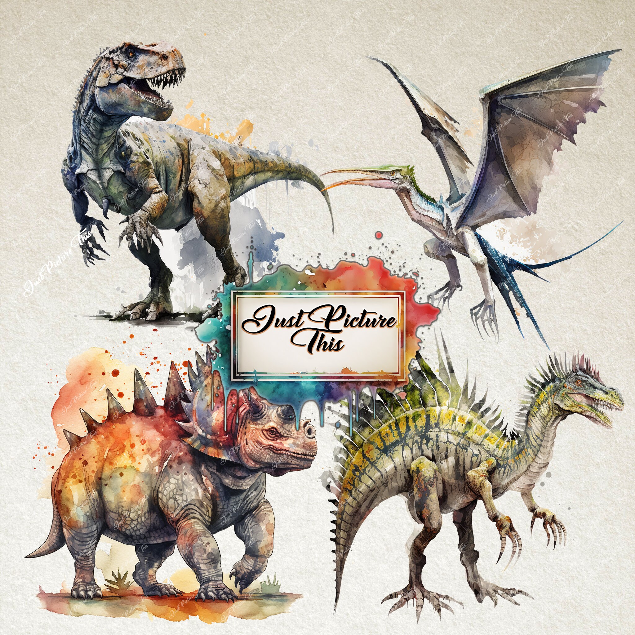 Watercolour Dinosaurs Clipart Bundle Fantasy Magical Land - Etsy Australia
