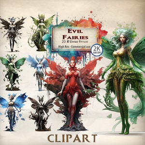 Evil Fairy Clipart: Succubus Art, Dark Fantasy Graphics (PNG Download)