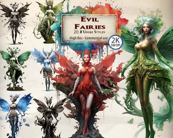 Clipart de Hada Malvada: Arte de Súcubo, Gráficos de Fantasía Oscura (Descarga PNG)