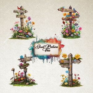 Sign Post Clipart Floral Signs Flower Graphics Wild Flowers Nature ...